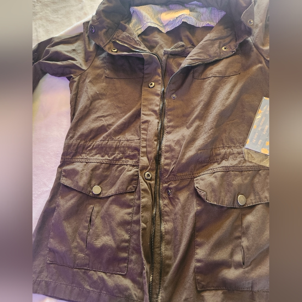 Snobbish  Women's Juniors Olive Green Jacket  Army Size Large - Picture 4 of 13